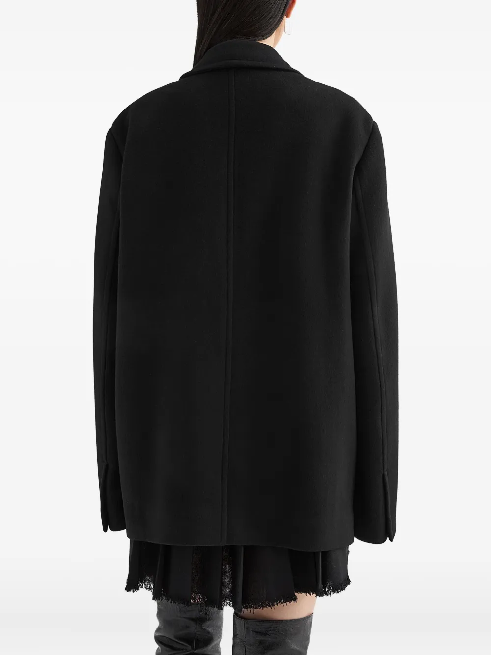 Пальто с потайной застежкой JIL SANDER, черный — фото 4