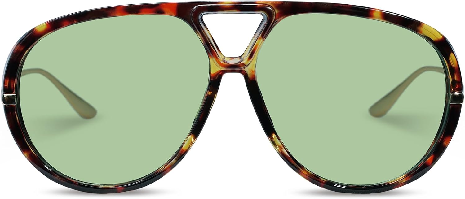 

Ретро поляризованные солнцезащитные очки-авиаторы для женщин и мужчин, большие классические квадратные солнцезащитные очки в стиле 70-х, модные винтажные очки DsitMG, Green