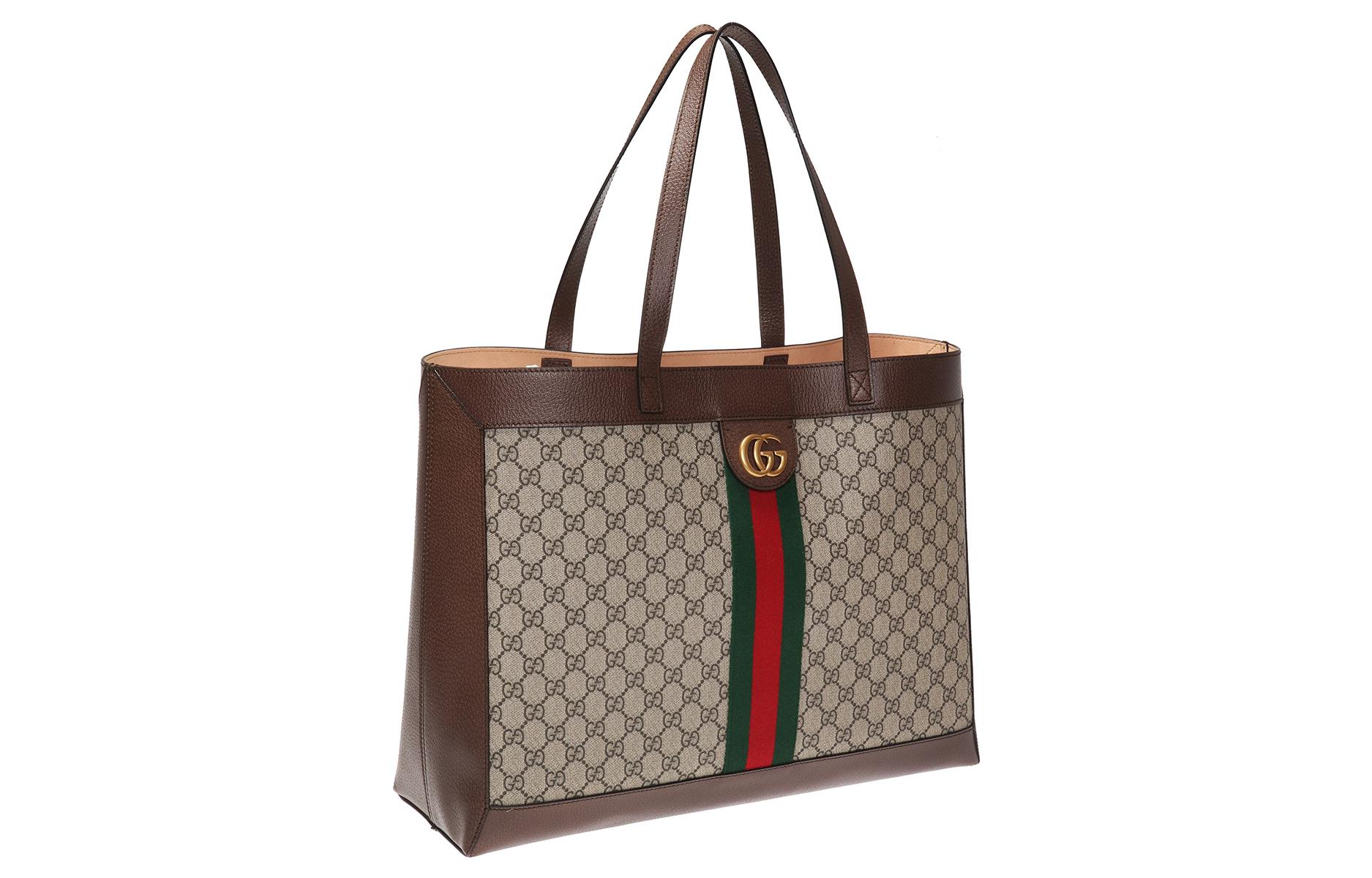 Сумка-шоппер GUCCI Ophidia из канваса с отделкой из кожи — фото 2