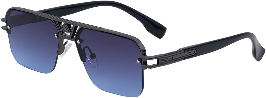 

Мужские винтажные солнцезащитные очки, полуметаллическая оправа, защита от УФ-излучения UV400, ретро-стиль, идеально подходят для ежедневных поездок на работу и вождения GDKPJDT, 2