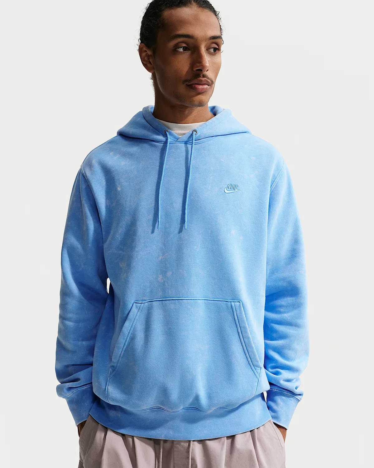 Мужская флисовая худи Nike Sportswear Club с эффектом состаривания, University Blue/University Blue