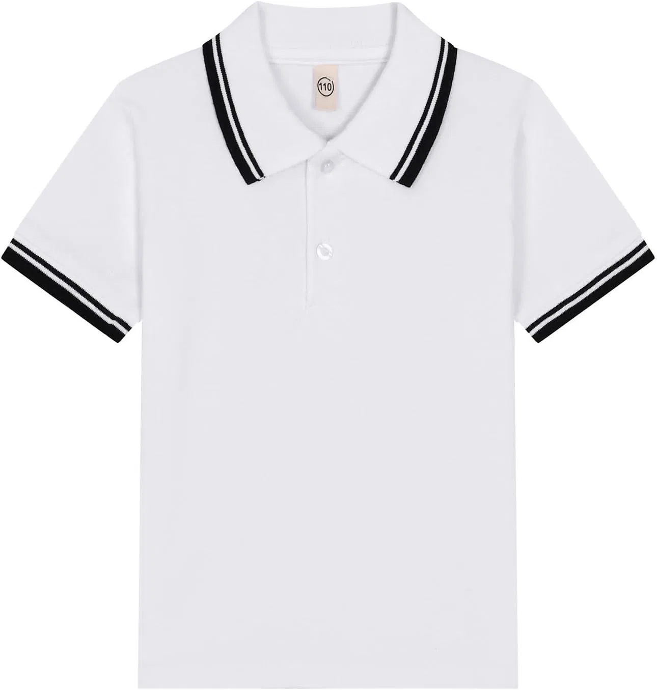Детское поло классического кроя, Comfort Stretch, Black