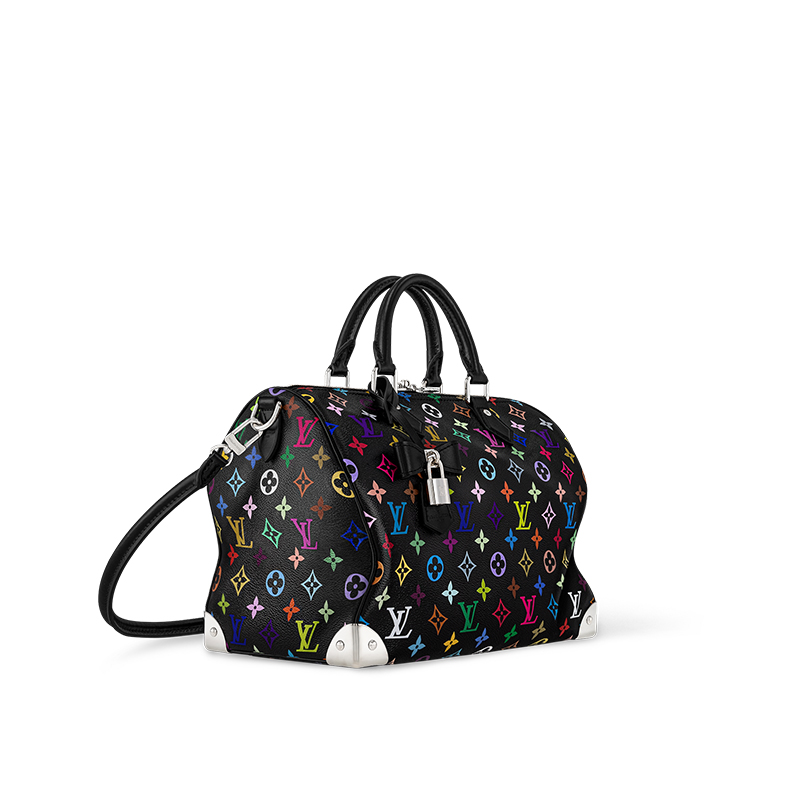 LOUIS VUITTON Сумка X Takashi Murakami Speedy Soft 30 черная разноцветная — фото 2