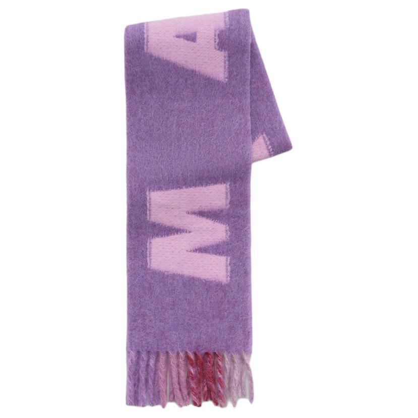 

MARNI Шарф с бахромой и детализированным логотипом, Purple