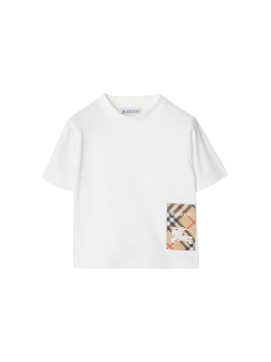 

Футболка из хлопка в клетку Burberry Kids, белый