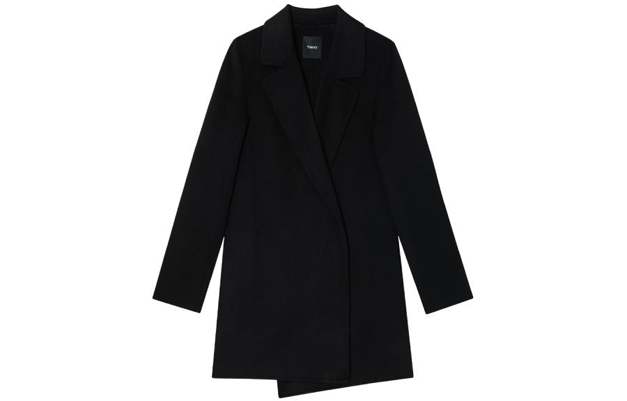 

THEORY Женское черное пальто Black, Black