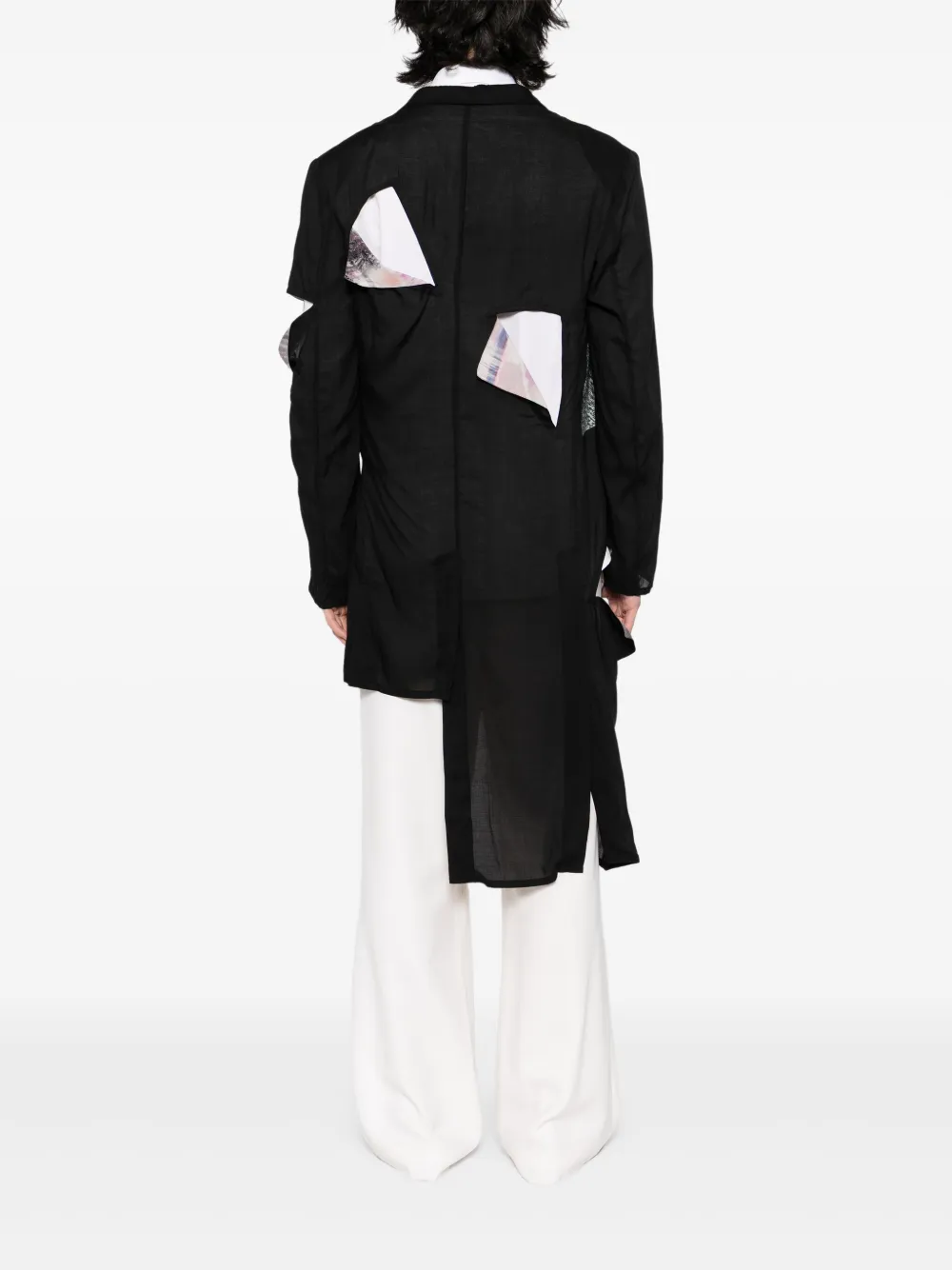 Пиджак с графичным принтом Yohji Yamamoto, черный — фото 4