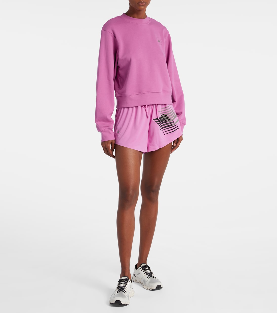 Хлопковая толстовка с логотипом Adidas by Stella McCartney, Semi Pulse Lilac — фото 2