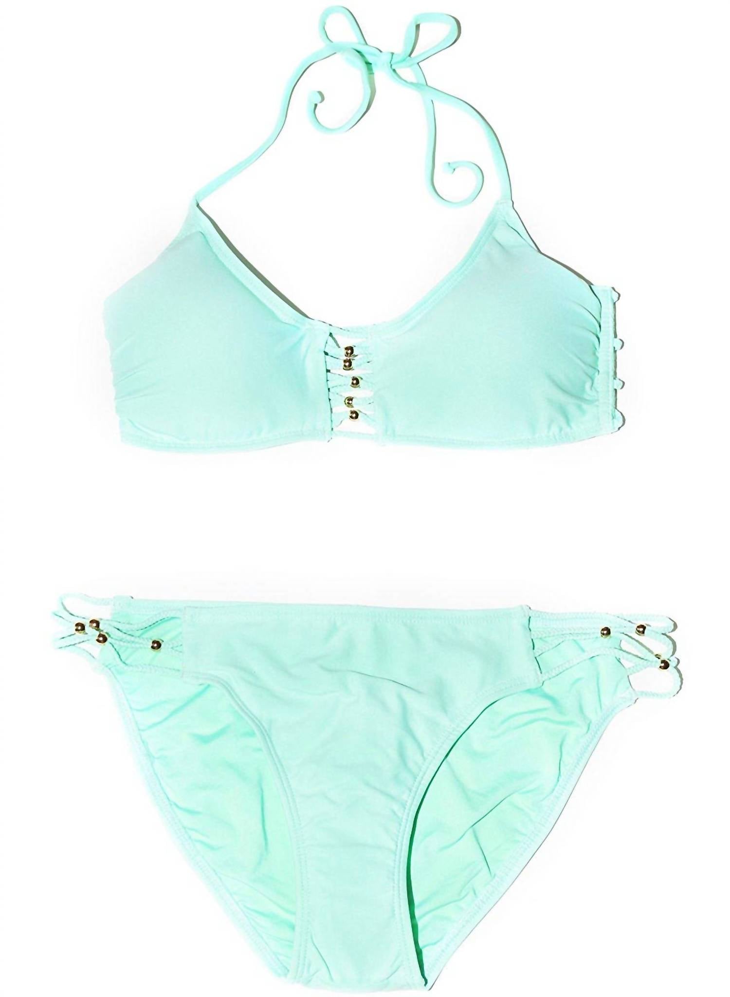 

Женский купальник Caribbean Sea Tab Side Bikini Bottom в мятном цвете PQ Swim