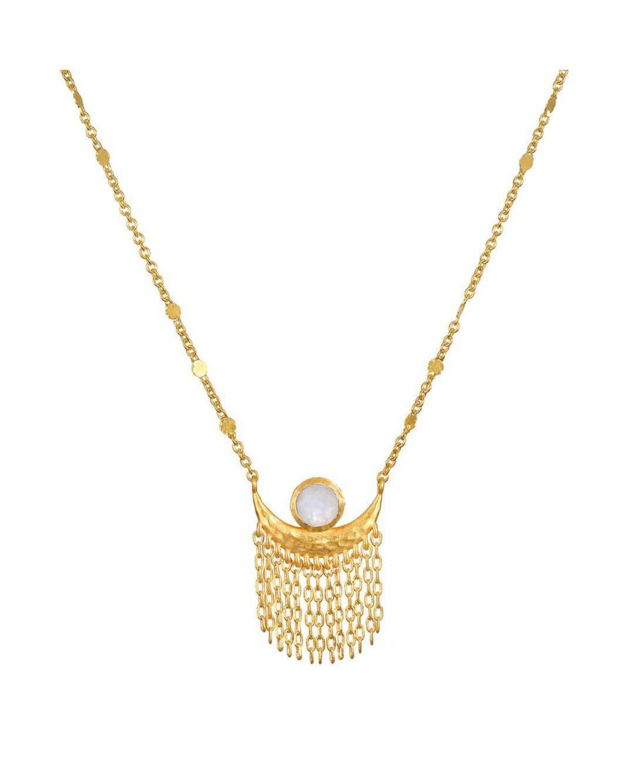 

Колье Каскад звездного света с лунным камнем и бахромой Satya Jewelry, No Color
