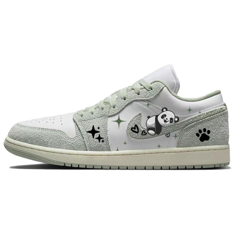 

Кроссовки Air Jordan 1 Vintage Basketball Shoes Men Low-top Green/White, зеленый