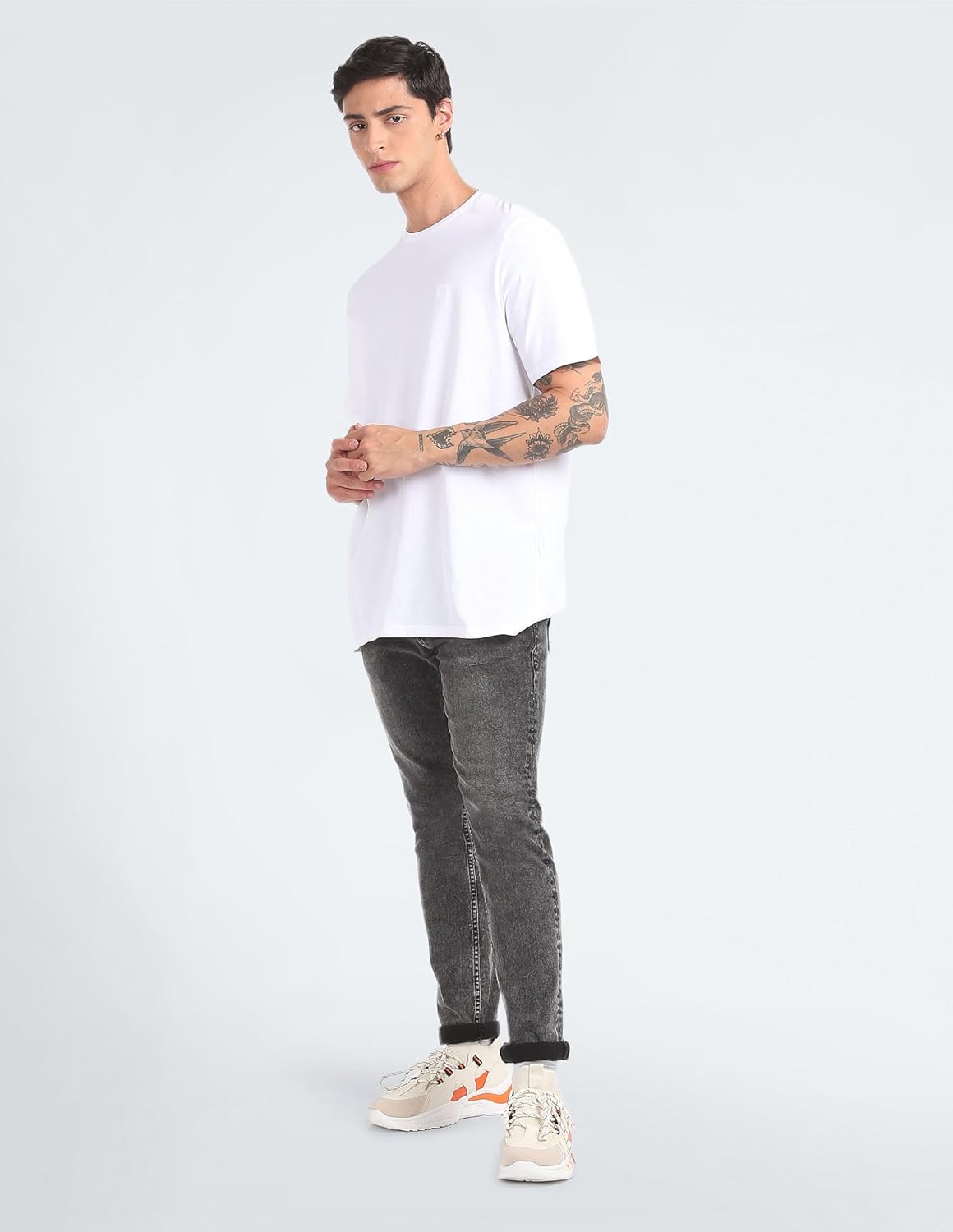 Мужская футболка Calvin Klein из гладкого хлопка с круглым вырезом, Brilliant White — фото 3