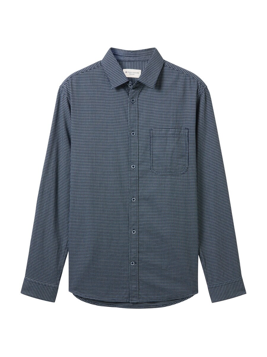 

Клетчатая рубашка TOM TAILOR Regular fit Button Up Shirt, темно-синий