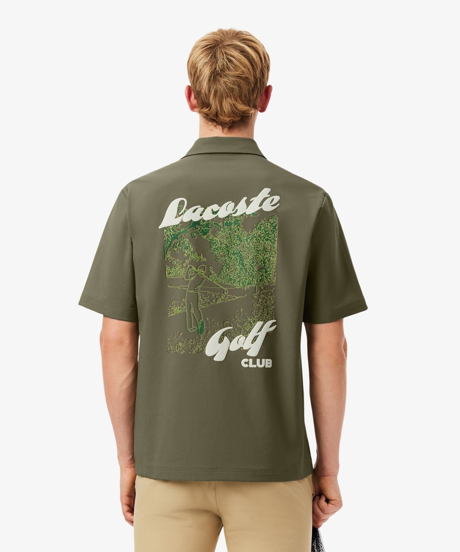 Рубашка для гольфа LACOSTE Ultra Dry на пуговицах, Olive