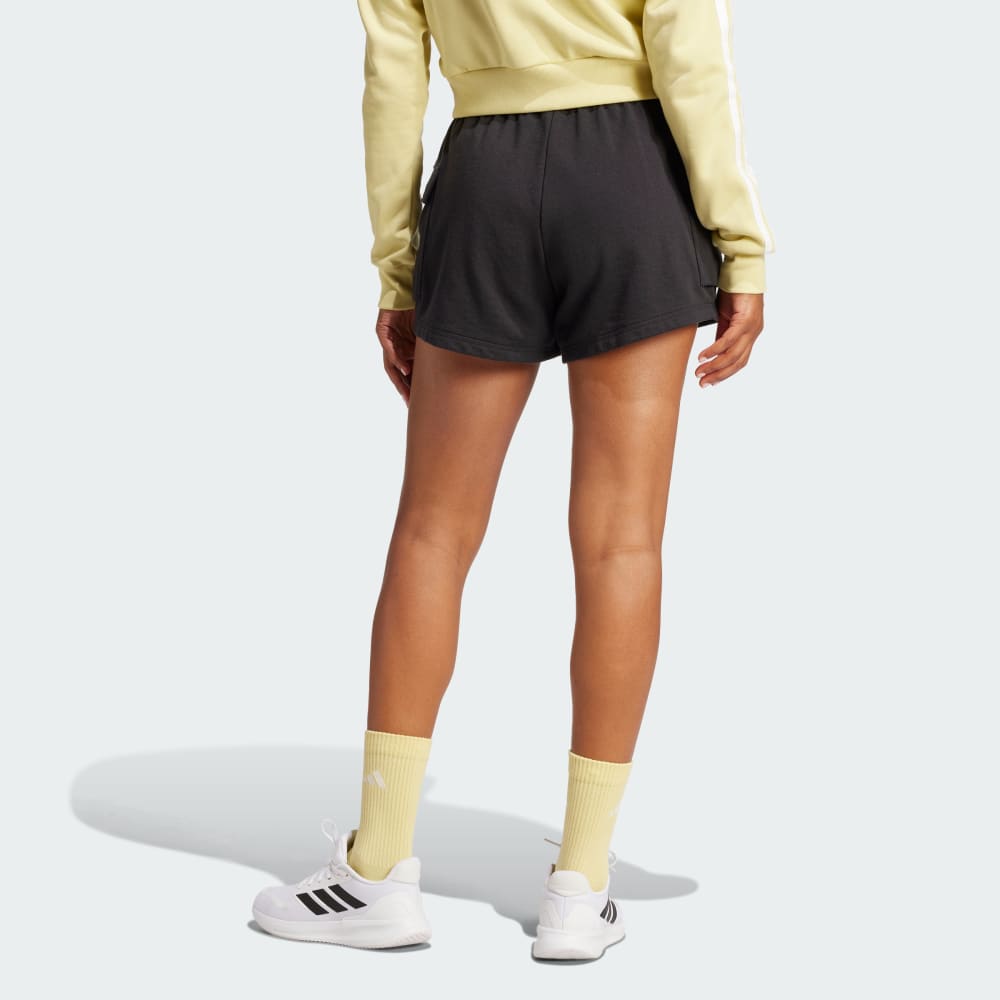 Шорты Adidas Essentials Small Logo French Terry Cargo Shorts, черный/белый — фото 2