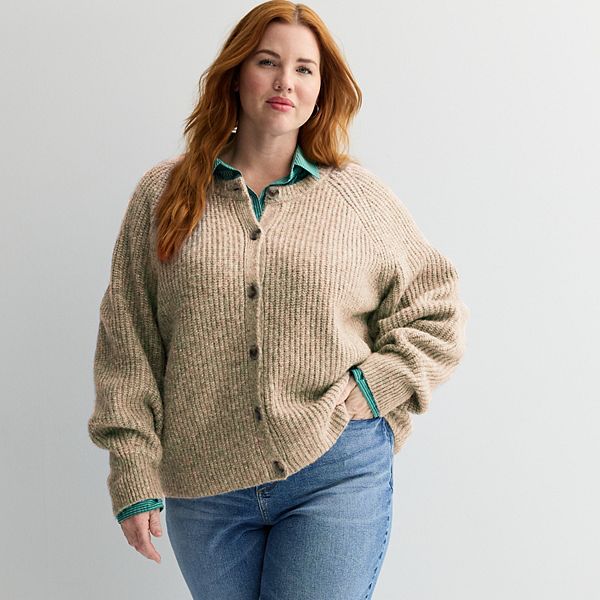 

Уютный кардиган Heritage Plus size Sonoma Goods For Life, Oat Heather