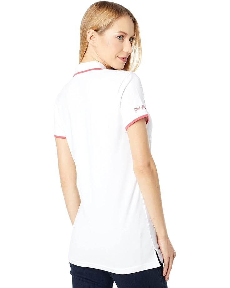 

Поло U.S. POLO ASSN. Classic Stretch Pique Polo Shirt, цвет Optic White