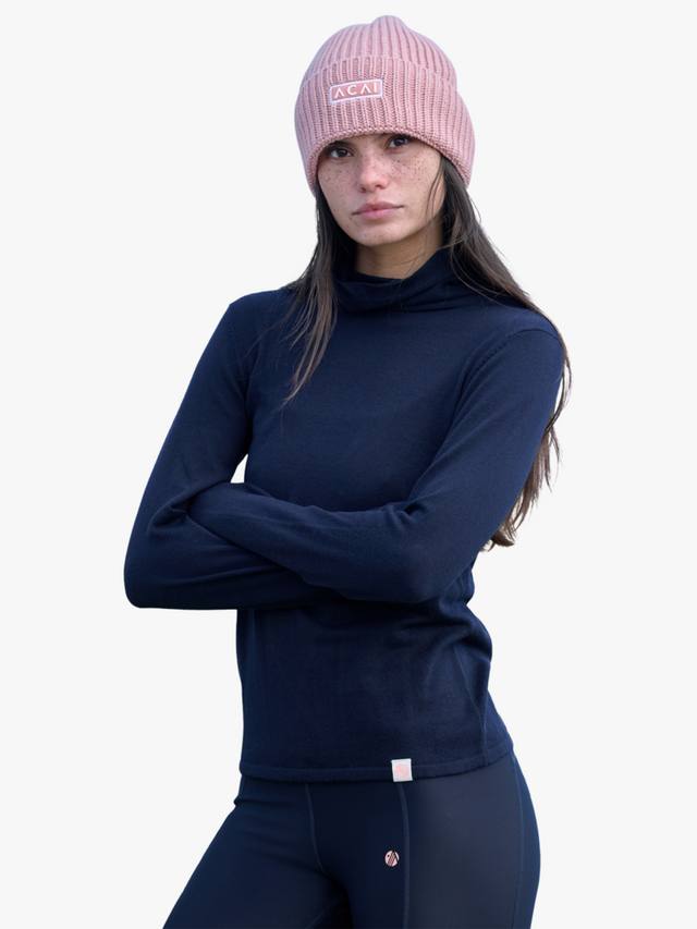 

Женский вязаный свитер с воротником-стойкой ACAI, Deep Navy