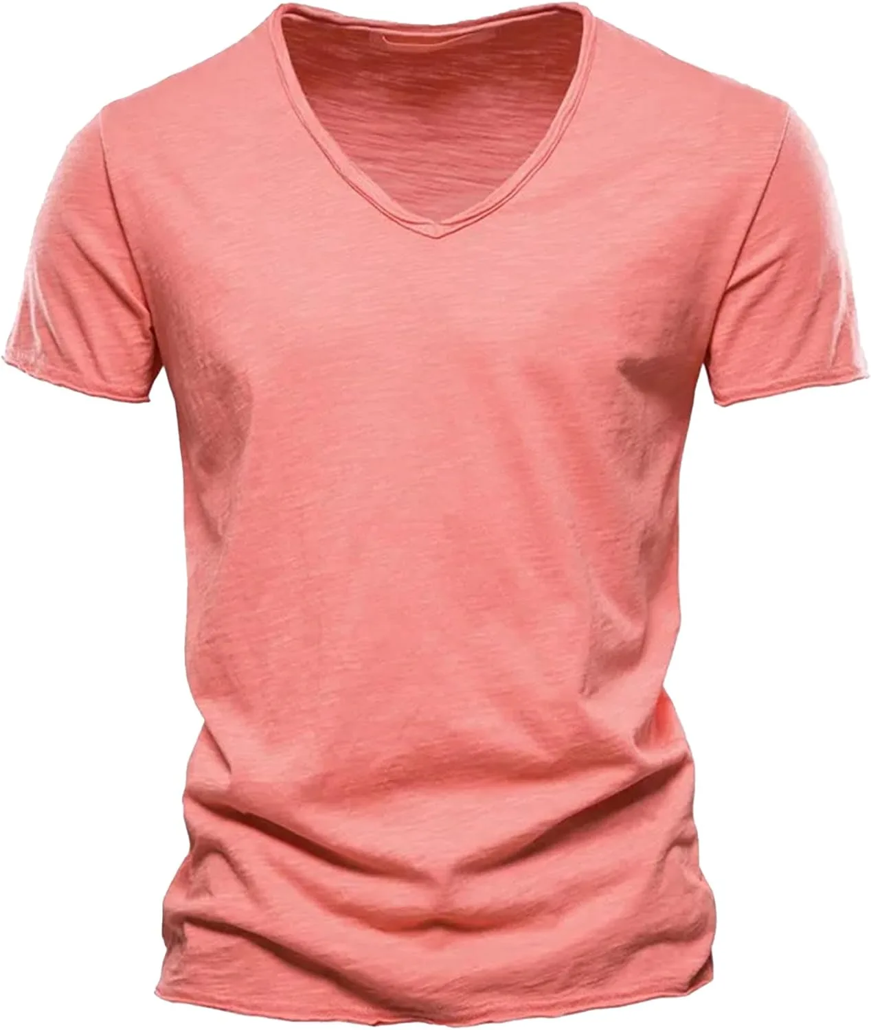 

Мужская футболка Casual Slim Fit с коротким рукавом, V-образным вырезом, мягкая и легкая Maiyifu-GJ