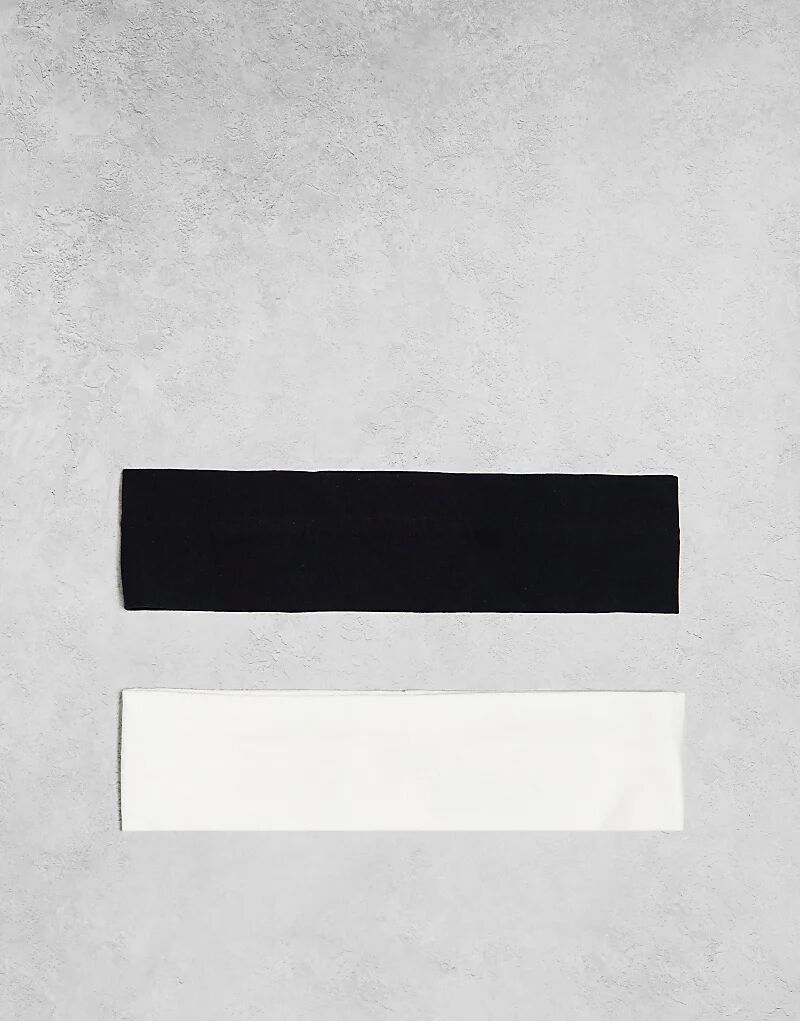 

Набор из 2 трикотажных повязок на голову Monki черного и белого цветов