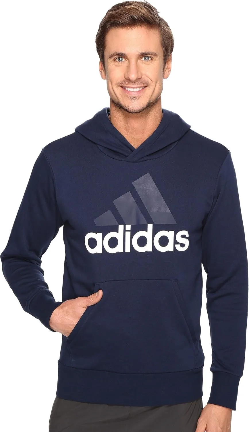 Толстовка с капюшоном Adidas Essential Linear Logo, темно-синий/белый