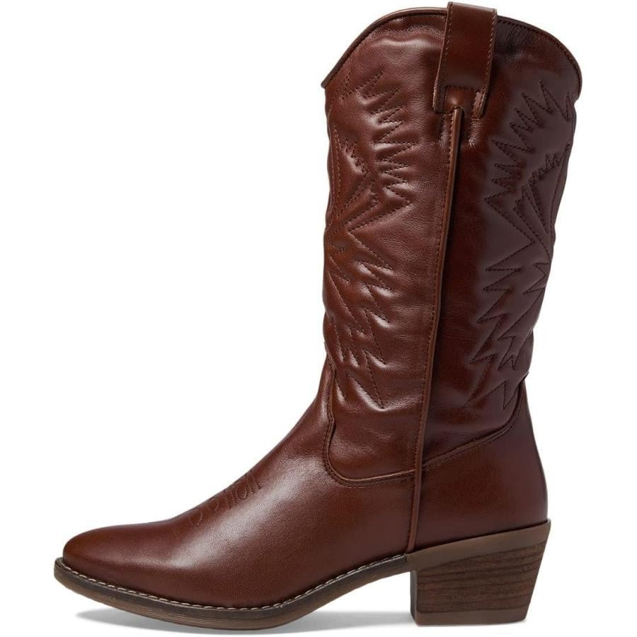 Женские ковбойские сапоги Steve Madden Hayward из кожи с узором, коричневый — фото 2