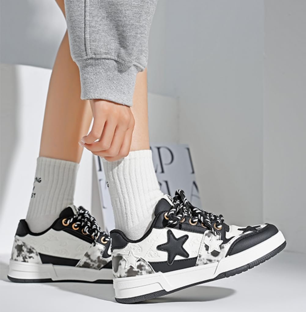 Обувь Star Shoes, милые кроссовки в стиле Y2k, массивные повседневные прогулочные туфли, унисекс, для пар, для девушек, противоскользящие, удобные, для путешествий, отдыха на природе, спорта, школы. Размеры 5.5-9.5 Generic, черный — фото 4