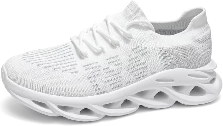 

Мужские дышащие кроссовки Jakcuz с сеткой, без застежек, для ходьбы, противоскользящие, легкие, спортивные, повседневные, модные носочные кроссовки, белый