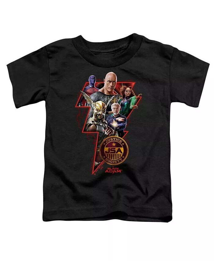 

Футболка с короткими рукавами для девочек-малышей и персонажей Bolt Black Adam, черный