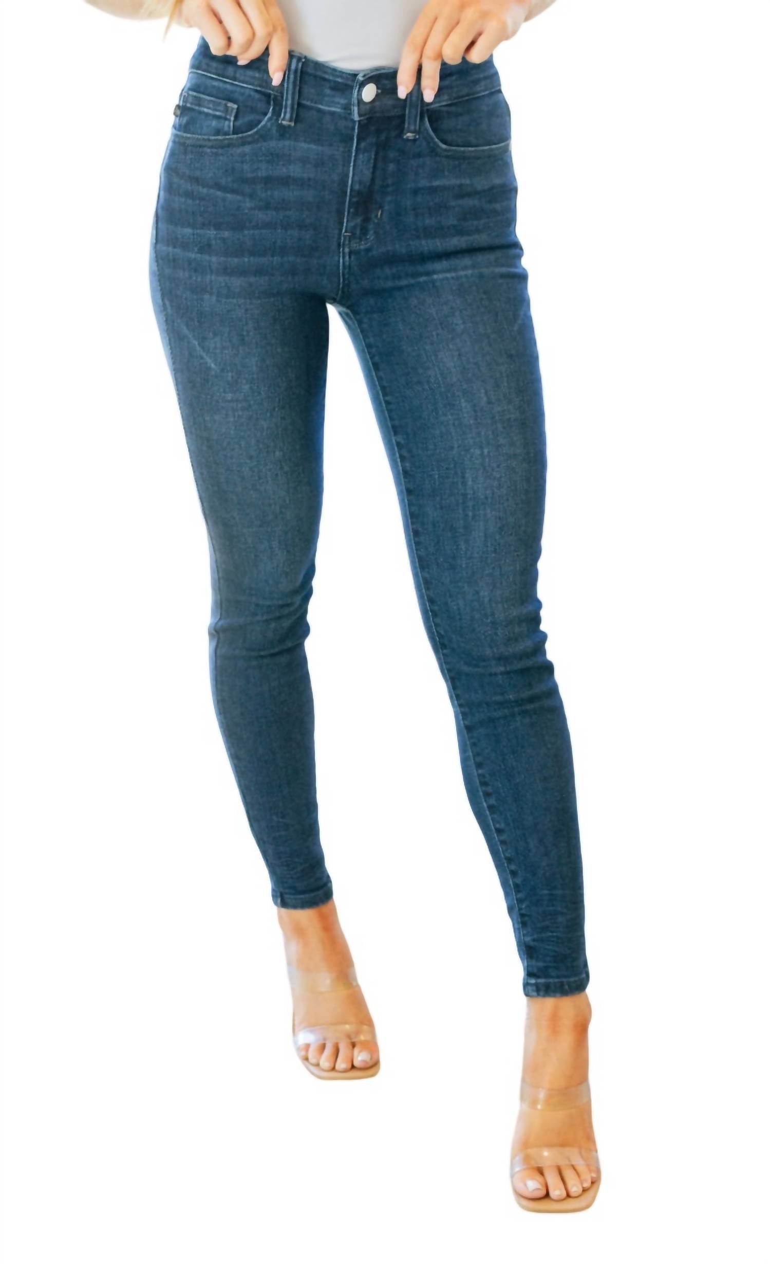 

Джинсы-скинни средней посадки Crinkle Ankle Dark Wash Judy Blue