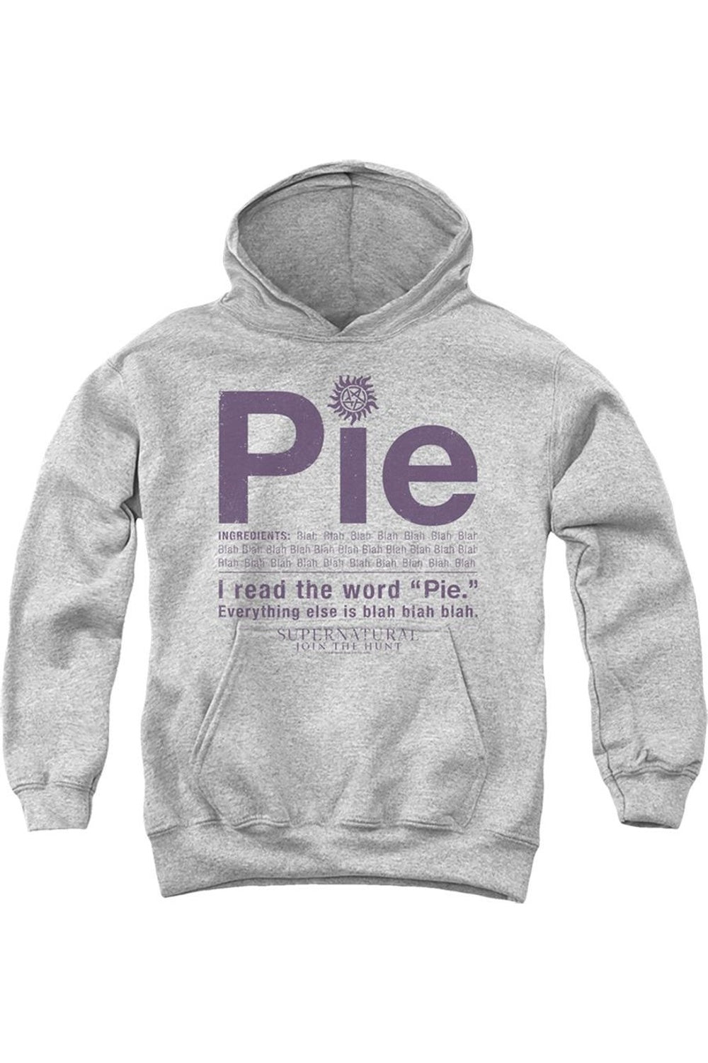 

Суперстильный худи "Supernatural Pie Youth" с капюшоном Gildan, Athletic Heather