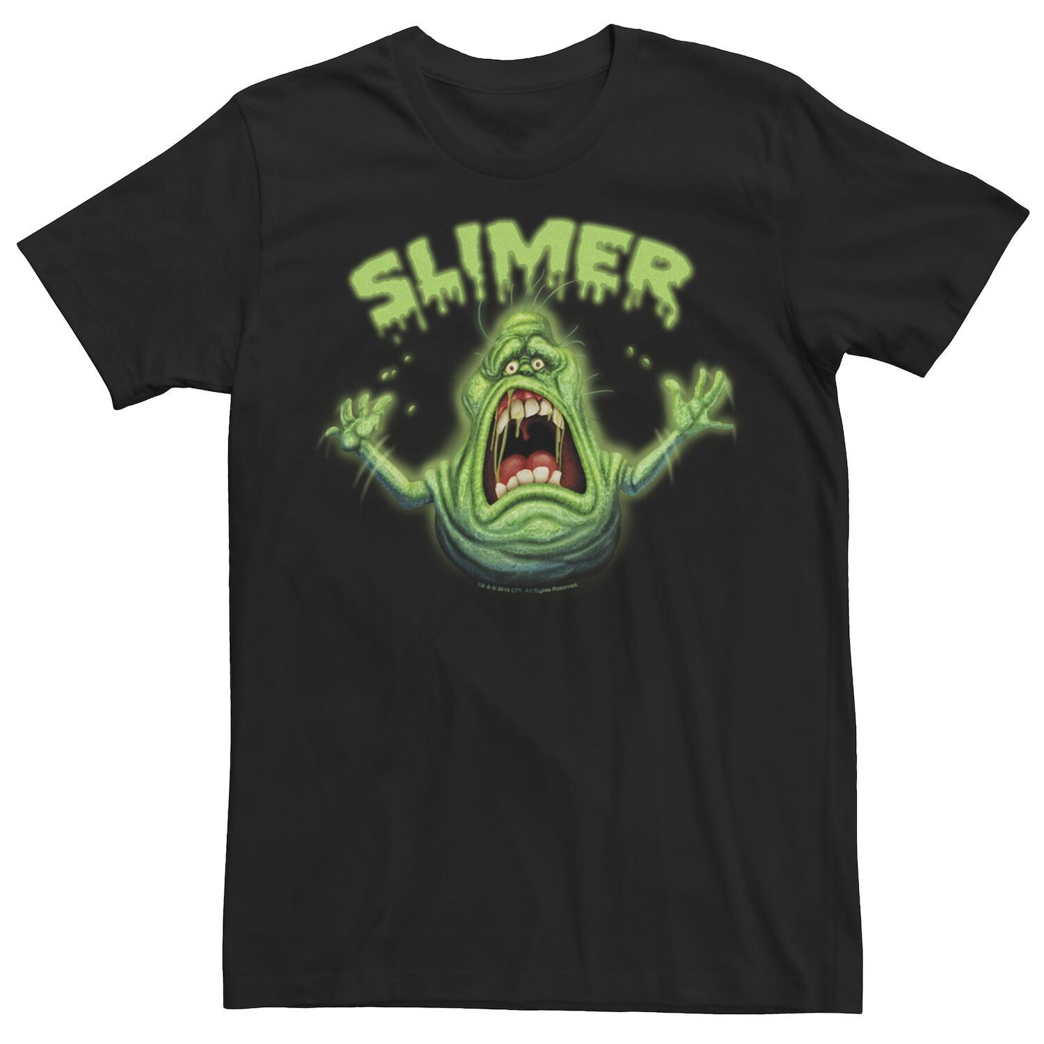 

Мужская футболка с неоновым портретом Slimer Ghostbusters Slimer Licensed Character