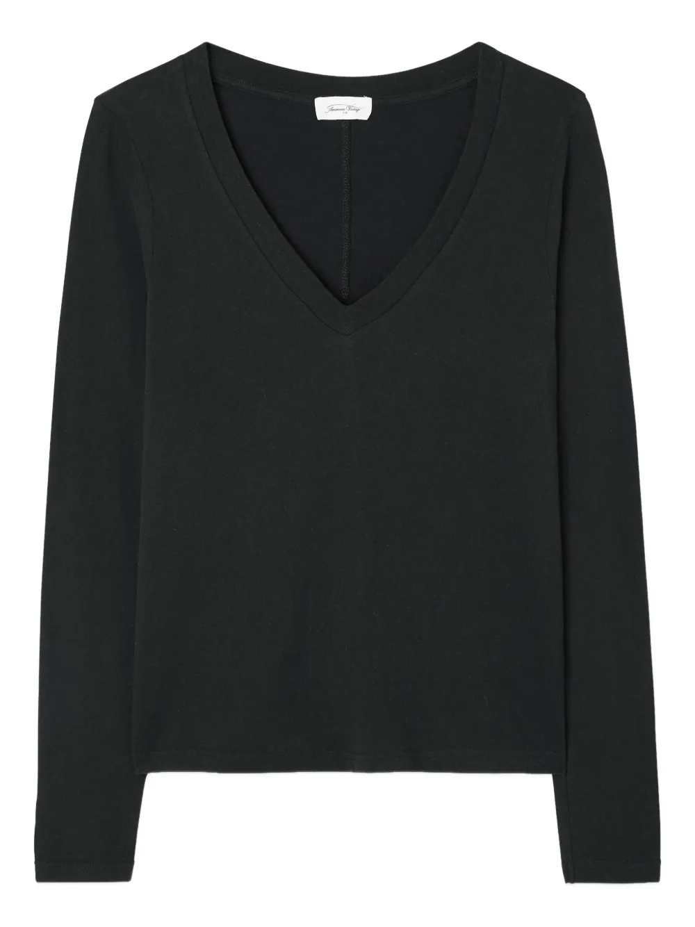 

Футболка gamipy с v-образным вырезом и длинными рукавами American Vintage, черный