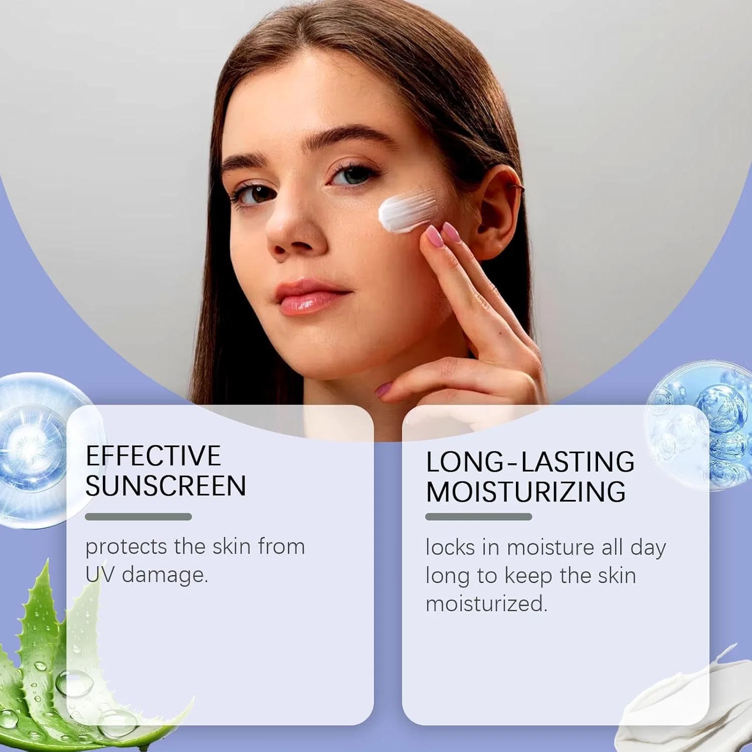 Солнцезащитный крем для лица SPF 50+ White, Generic, 50 мл, белый — фото 4