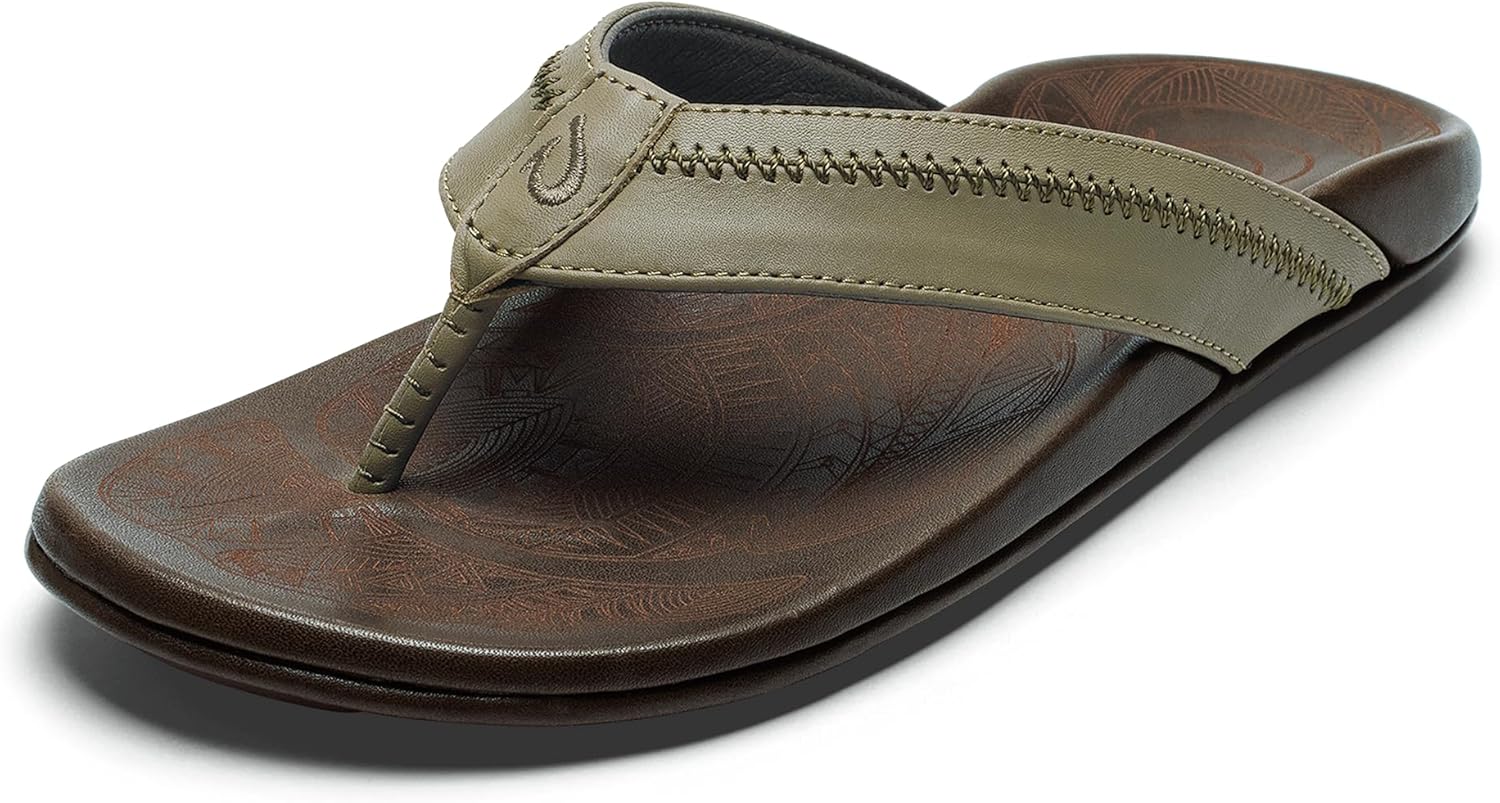 

Мужские кожаные пляжные сандалии OLUKAI Hiapo, выполненные из качественных материалов, легкие и прочные, обеспечивают комфорт и поддержку на весь день, Clay/Mustang