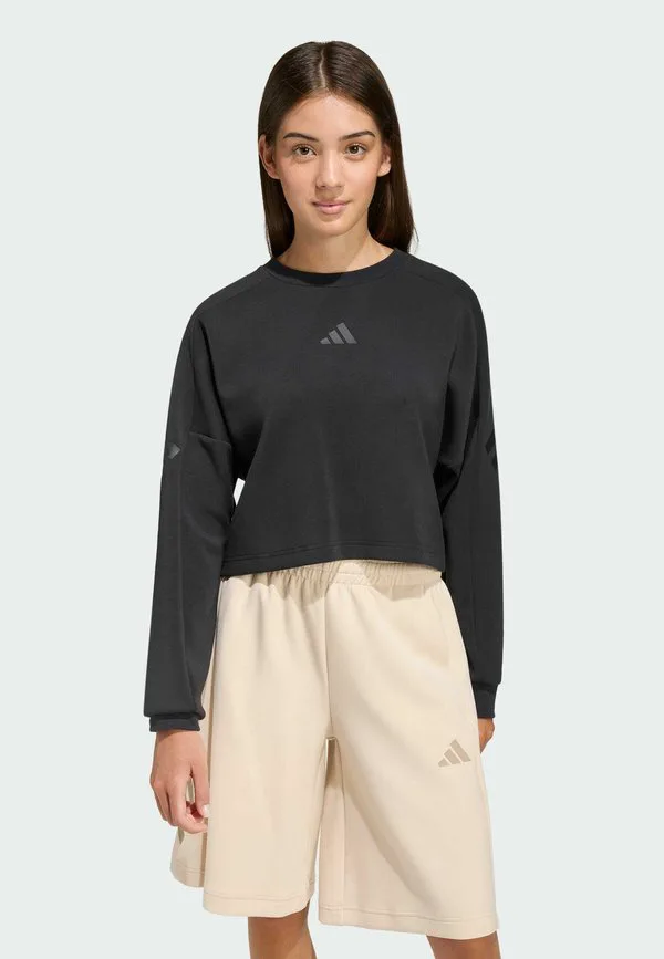 Укороченная толстовка future icons с тремя полосками Adidas Sportswear, Black/Black