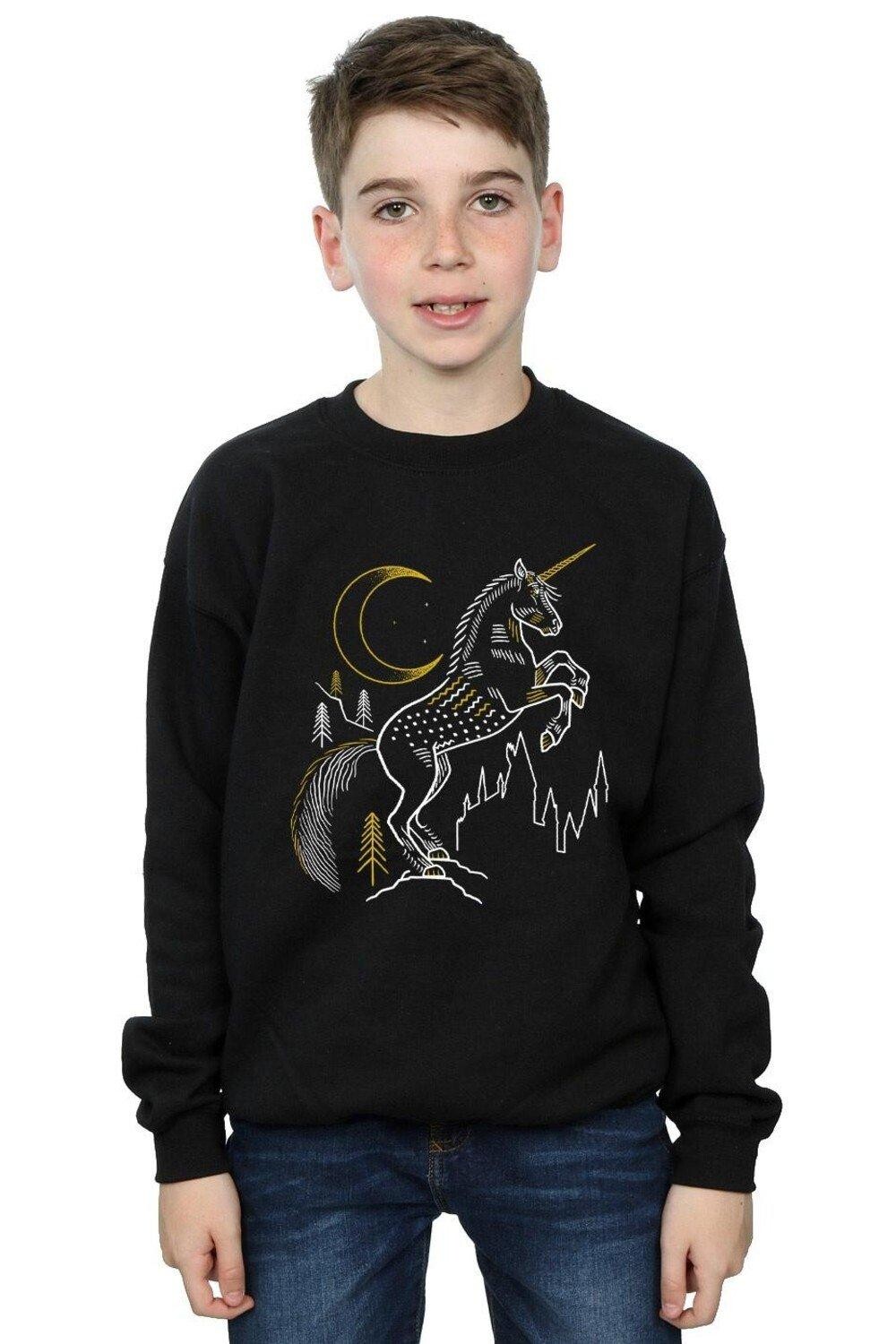 

Толстовка с рисунком единорога Harry Potter, черный