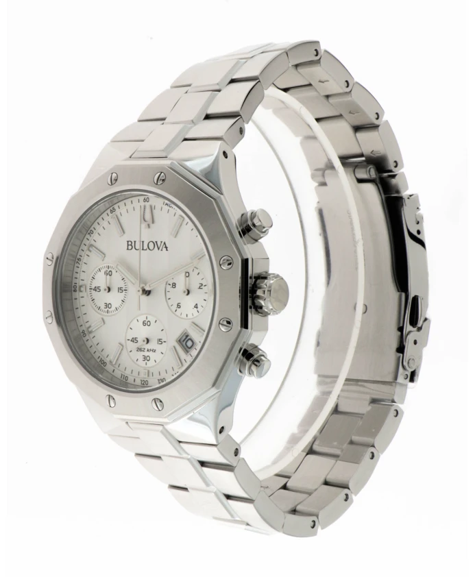 

Стальные часы с восьмиугольным хронографом Bulova, серый