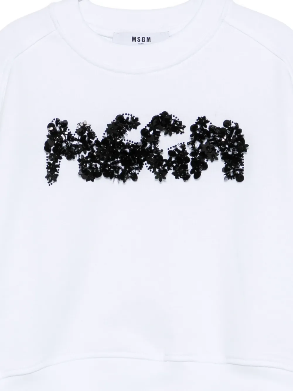 Свитшот с украшением в виде логотипа Msgm Kids, белый — фото 3