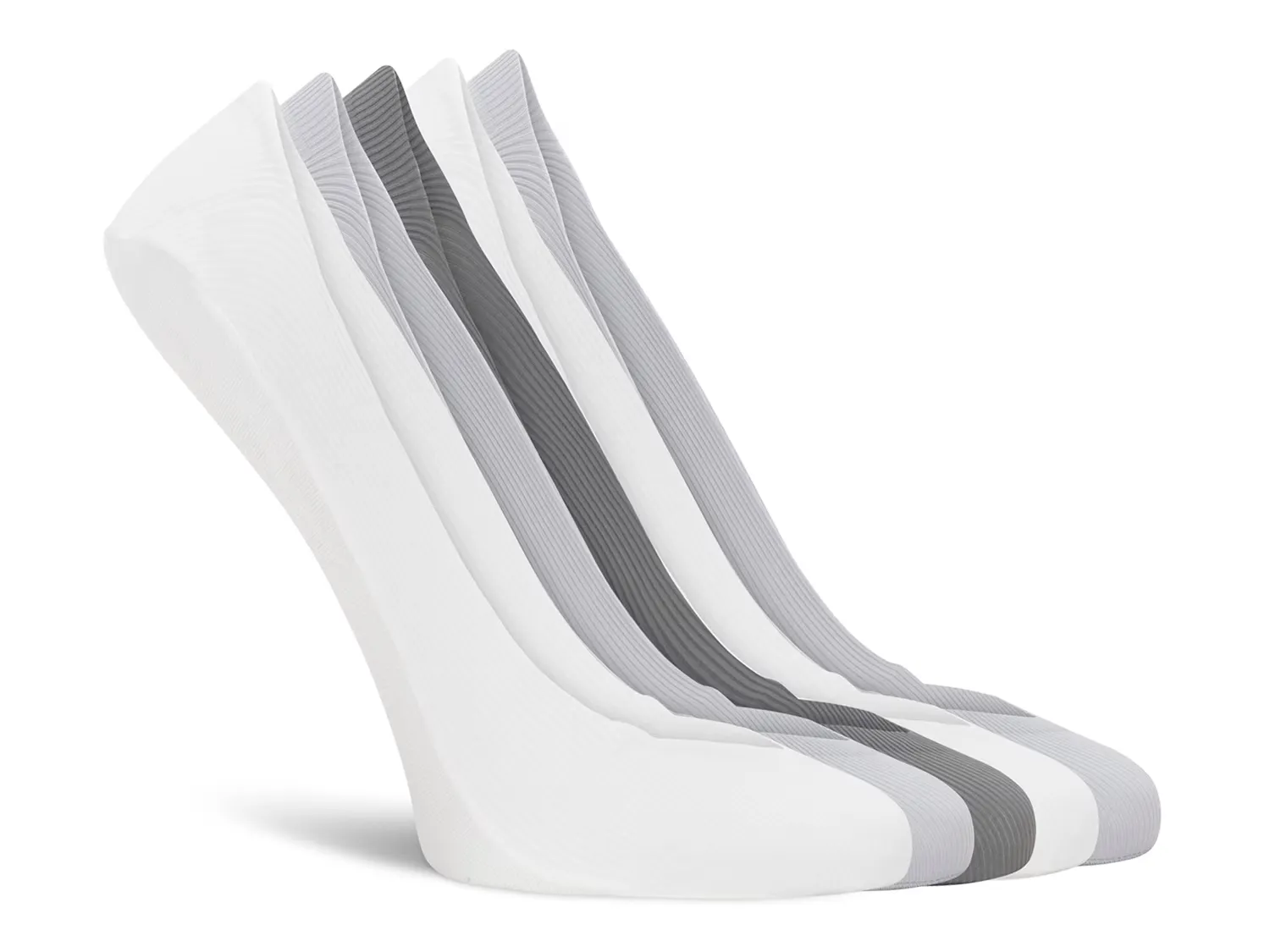 

Носки Laser-Cut Women's No Show Liners - 5 Pack Lemon, цвет grey_slateblue_white