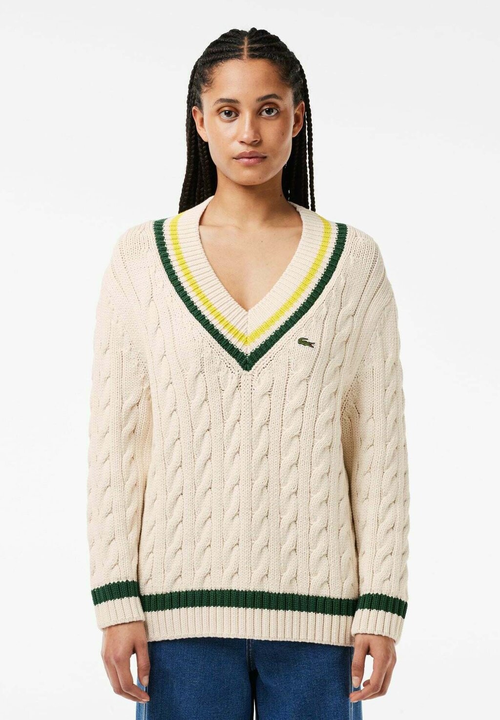 

Вязаный свитер Lacoste, белый