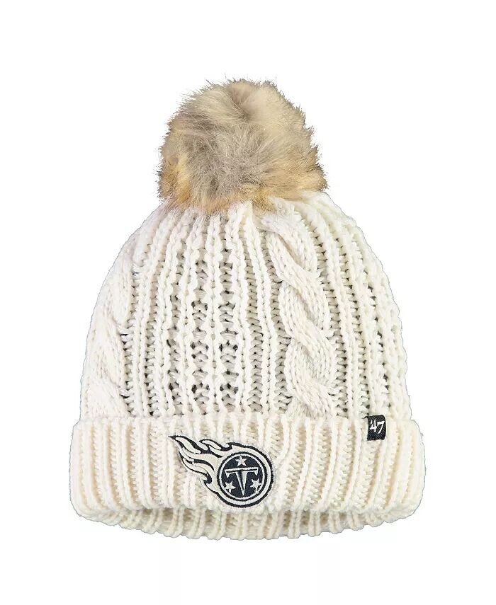 

Брендовая женская вязаная шапка Tennessee Titans Meeko '47 с манжетами Lids, бежевый