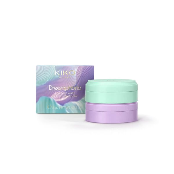 Дуэт матовых и металлических теней для век 02 pretty в розовом цвете, 8 г Kiko Milano Dreamphoria forever mate duet eyeshadow — фото 4