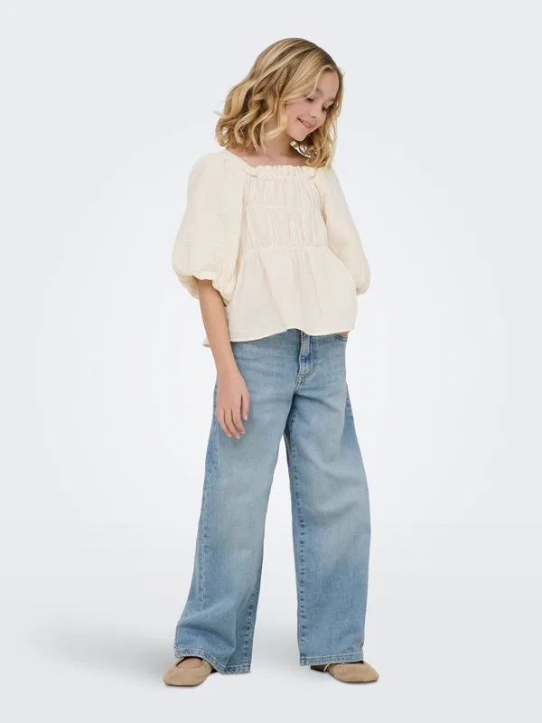 Джинсы mit weitem bein kogbroome hohe taille расклешенные джинсы Only Girls, Light Blue Denim