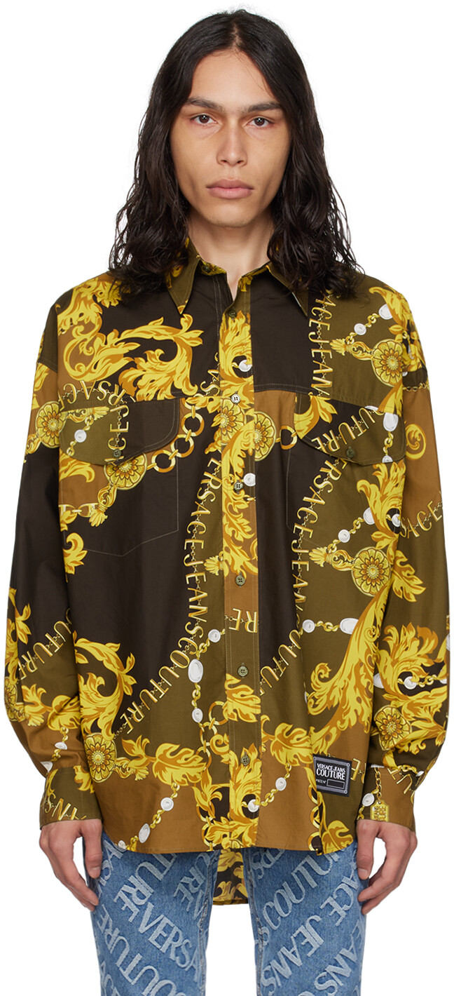 

Рубашка от кутюр цвета хаки Оливковая Versace Jeans Couture
