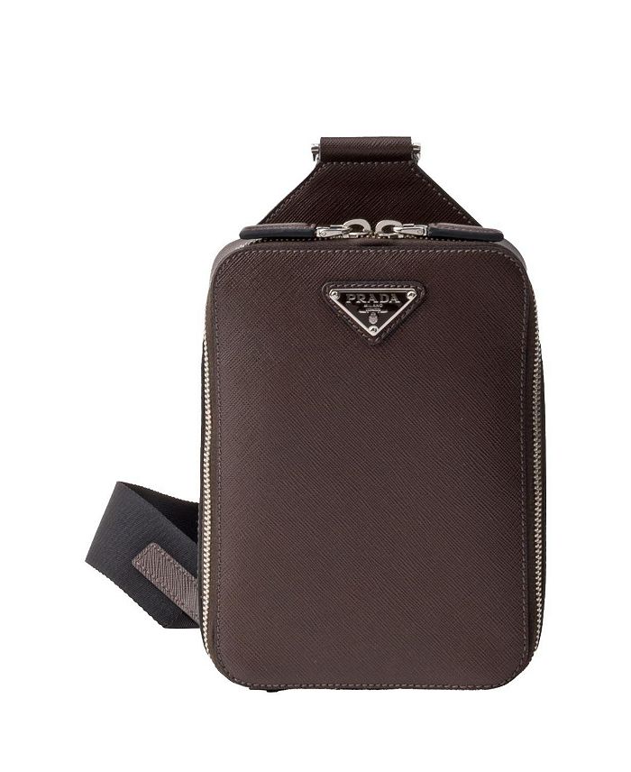

Сумка Brique из кожи Saffiano Prada, коричневый