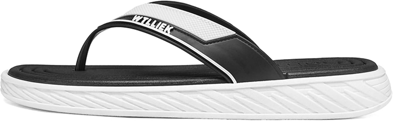 

Мужские летние антивскользящие шлепанцы для душа, удобные сандалии, легкие домашние тапочки Generic, белый/черный