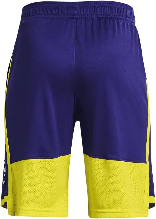 Детские шорты Under Armour Stunt 3.0, (468) Sonar Blue/Starfruit/White — фото 2