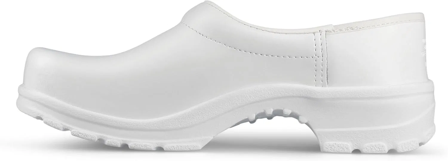 Сабо SIKA Komfort Unisex-Freizeitclogs, Schuhe mit breitem Holzfußbett, rutschfeste, Stoßdämpfende PU-Sohle, Permair-Leder, Strapazierfähige Geschlossene Сабо для работы и общего комфорта, White — фото 3
