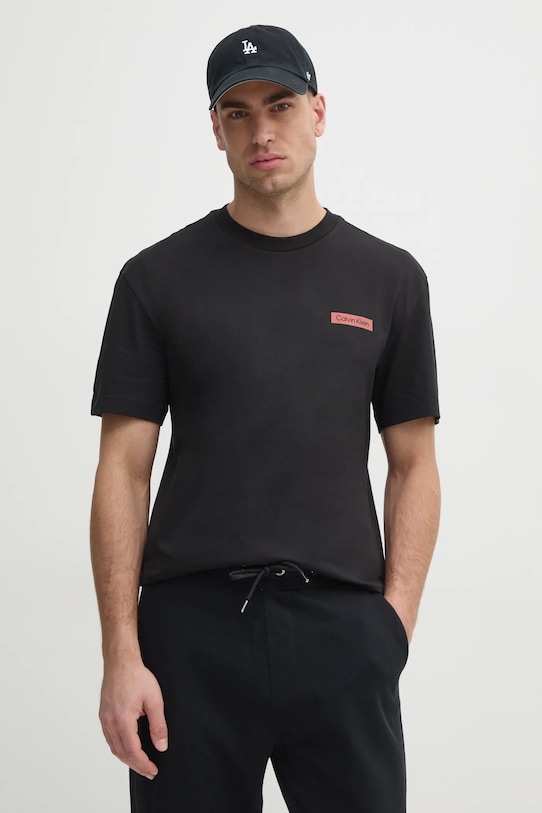 

Хлопковая футболка Calvin Klein, черный